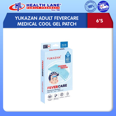 YUKAZAN ADULT FEVERCARE MEDICAL COOL GEL PATCH 6'S